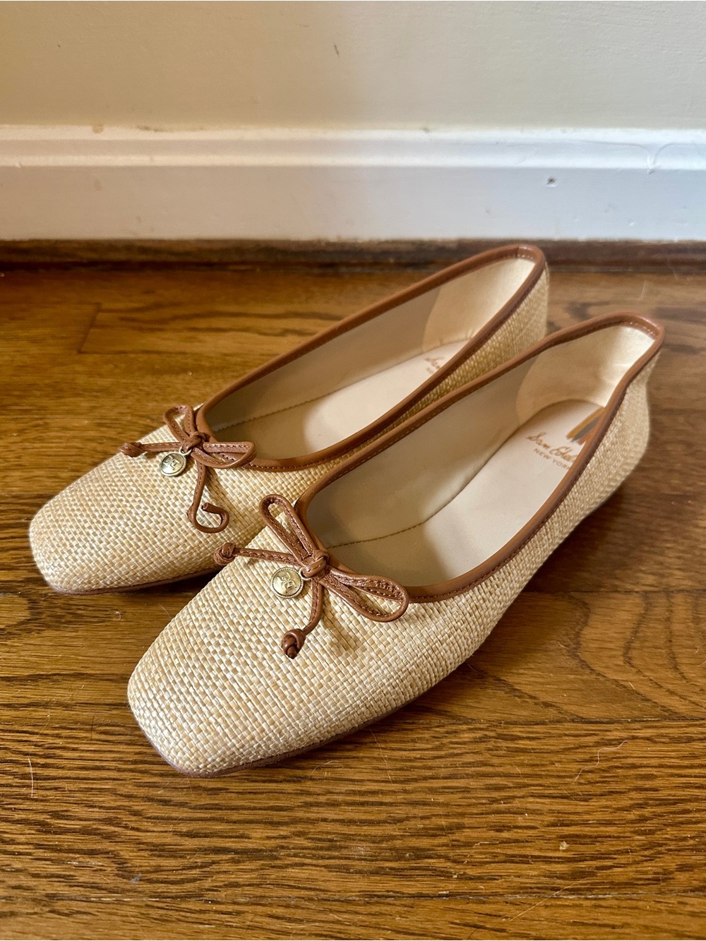 Sam Edelman - Raffia Ballet Flats with Brown Trim - Women’s